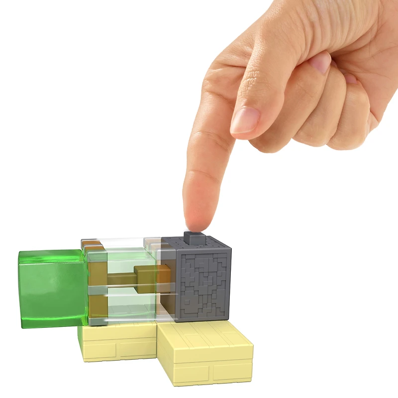 Minecraft Redstone Charged Sticky Piston Trap Set with Action Figure, Accessories & Moving Mechanism