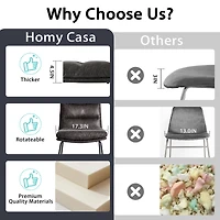 Homy Casa 5 Piece Dining Room Set - Rectangular Dining Table and 4 Industrial Side Chairs for 4 Person