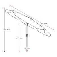 Parasol de jardin rond inclinable CorLiving de 3 m avec rabats latéraux et cadre en acier