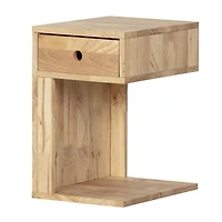 South Shore Sweedi Table de chevet 1 tiroir en bois massif-Bois naturel