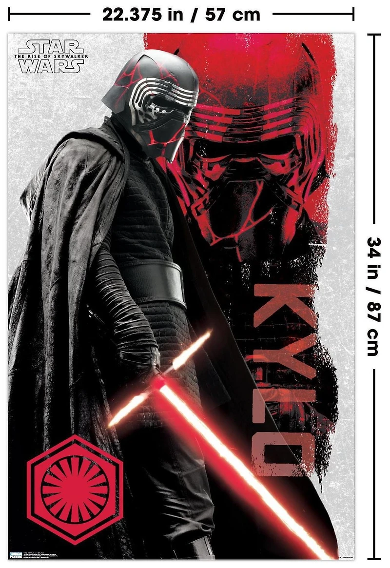 Star Wars: The Rise Of Skywalker - Kylo Ren Wall Poster, 22.375" x 34"