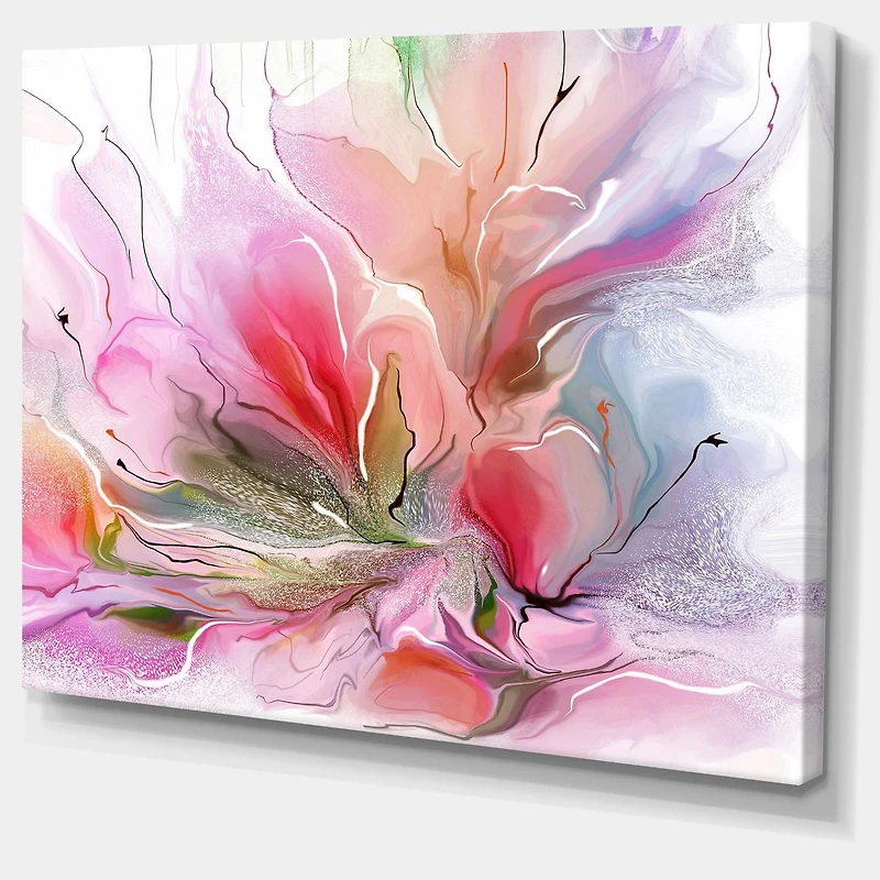 Designart Belle conception florale peinte Art mural sur toile