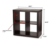 Hometrends Unité de Rangement à 4 Cubes Espresso