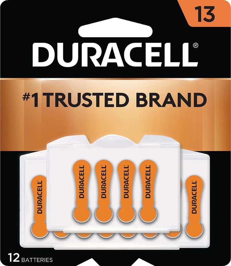 Piles pour appareil auditif avec Easy-Fit Tab de Duracell, Taille 13, Paquet de 12