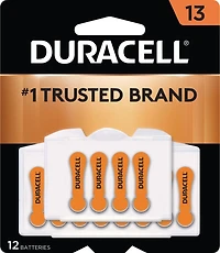 Piles pour appareil auditif avec Easy-Fit Tab de Duracell, Taille 13, Paquet de 12