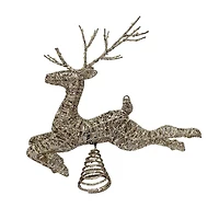 Cerf pour cime de sapin de Noël Holiday Time de 11,5 pouces avec micro-lumières à DEL