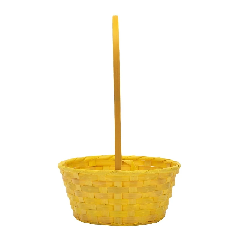 Way to Celebrate! Small Yellow Bamboo Basket