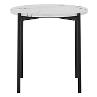 CorLiving Arlo Marbled Engineered Wood Finish Tabletop Indoor Coffee and Side Table Set with Metal Legs