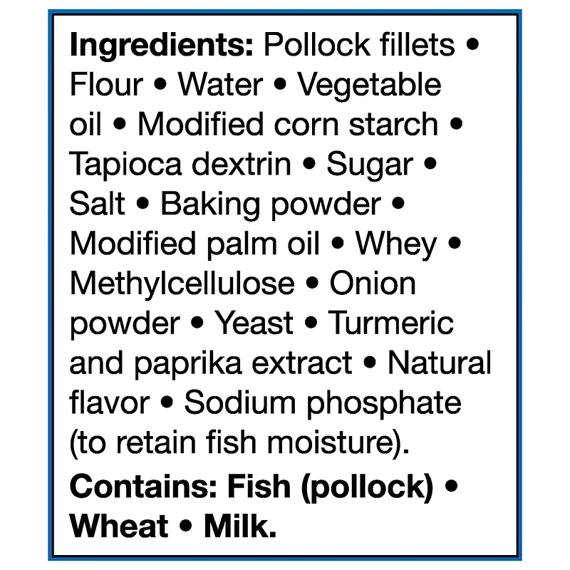 Poisson à l'Anglaise BlueWater Seafoods, Goberge sauvage, Congelé, 6 morceaux, Emballage de 500 g Filets de goberge sauvage à l'Anglaise