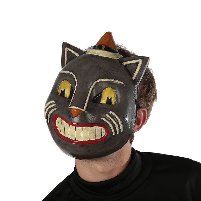 Vintage Black Cat Mask for Adults, Plastic, Unisex, Halloween Costume Accessory for Adults, by Way to Celebrate