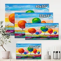 Designart Colourful Ornamental Trees VI Canvas Wall Art