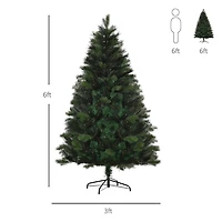 HOMCOM 6FT Artificial Christmas Tree Xmas Tree Holiday Home Decoration with Automatic Open, Green