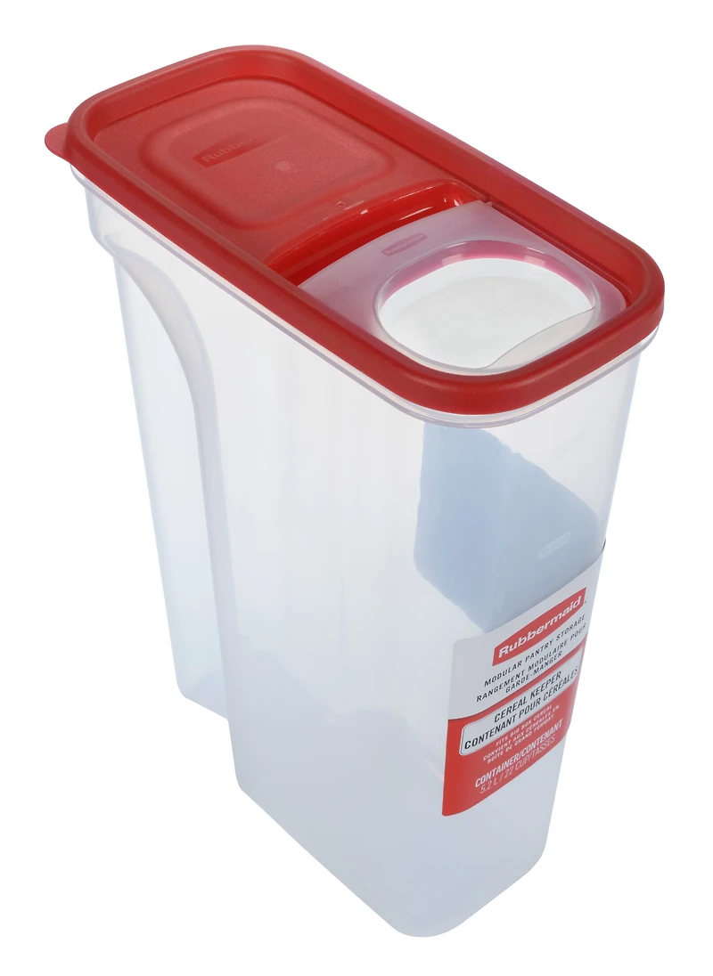 Récipient de conservation des céréales Rubbermaid, rouge, 5,2 L (22 tasses), 1 unité Sans BPA
