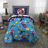 Super Mario "Mario Brothers Madness" 4PC. Bed Set plus Bonus Tote