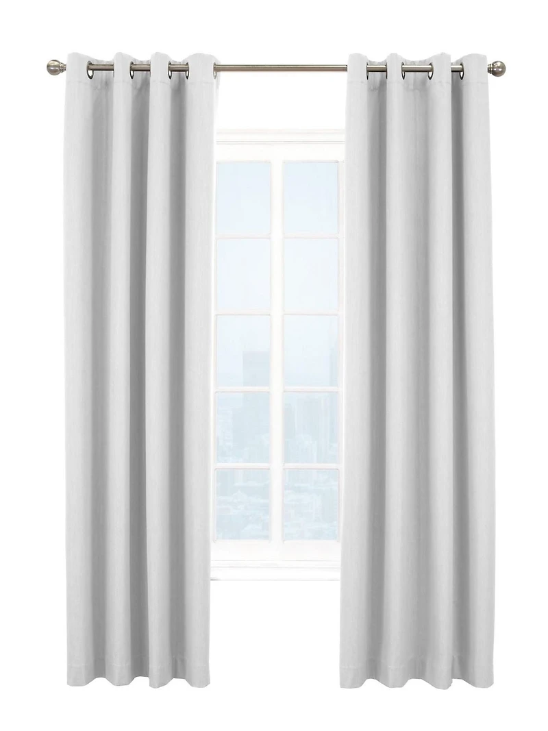 Loft Living Kelsey, panneau de rideau à oeillets texturé, 100% occultant 52" x 63", blanc