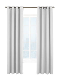 Loft Living Kelsey, panneau de rideau à oeillets texturé, 100% occultant 52" x 63", blanc