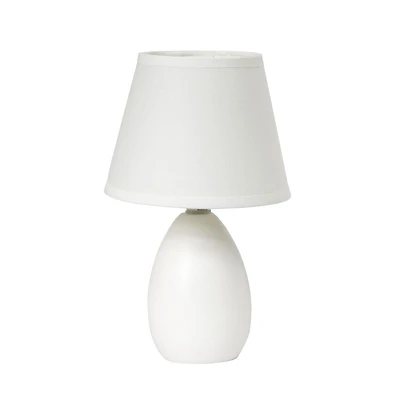 Simple Designs Mini Egg Oval Ceramic Table Lamp