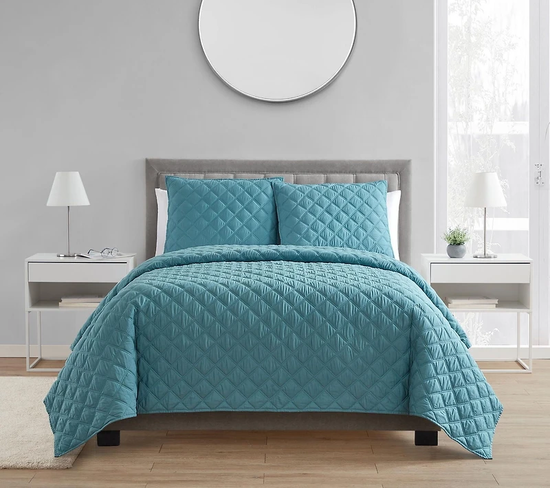 Avery Pure Cotton Bamboo Babs 3 Piece Double/Queen Quilt Set