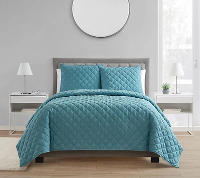 Avery Pure Cotton Bamboo Babs 3 Piece Double/Queen Quilt Set