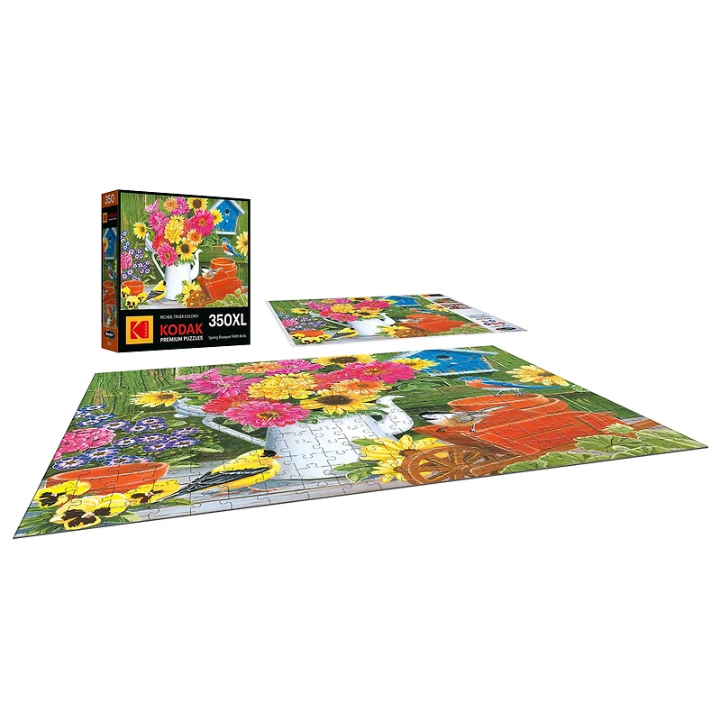 RoseArt - Kodak Premium 350-Piece -Spring Bouquet with Birds - Adult Interlocking Puzzle