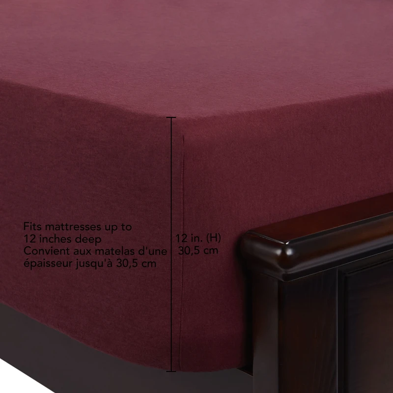 Mainstays 4-Piece Zinfandel Flannel Sheet Set, Queen