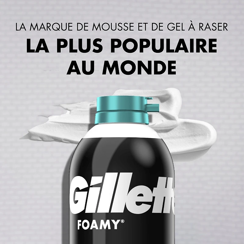 Mousse à raser pour hommes Gillette Foamy Peau sensible, 507g (14,9oz) 422G