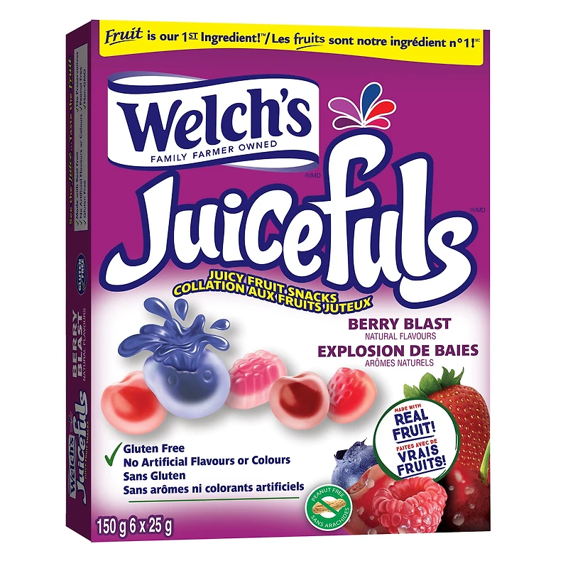 Welch's Fruit Snacks, Berry Blast, 6 Count Snack Box, Gluten Free Snacks, WELCHS 6CT WLCHJFULSBB