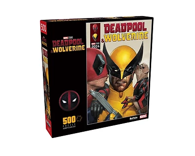 Buffalo Games Entertainment Marvel's Deadpool Livre de Bandes Dessinées Puzzle en Bois Interlock de 500 Pièces pour Adultes de 14 Ans et Plus