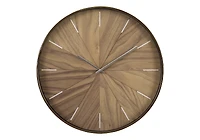 Monarch Specialties - Horloge, 20" Rond, Horloge Murale, Visage Marron Clair, Cadre Brun, Contemporain, Moderne