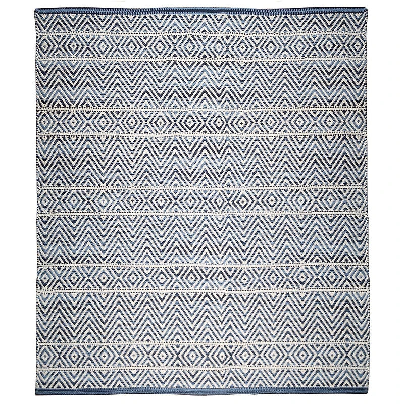 Tapis tissé à plat en coton à chevrons Fabstyles pour salon, couloir, patio