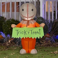 Sam gonflable d'Halloween avec bannière « Trick 'r Treat »