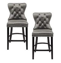 Ley Counter Stool in Black Velvet, Vintage Stool, Velvet Upholstered Stool, Island Counter - Set 2