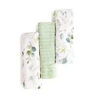 3-Pack Swaddles, Botanical