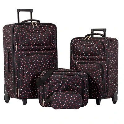 Jetstream Atlantic Softside 4 Piece Luggage Set, Rolling Suitcase Set: 25 Inch Checked Luggage, Carry On Suitcase, Tote Bag & Toiletry Kit