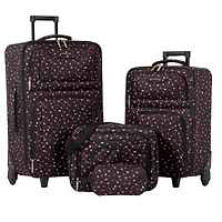 Jetstream Atlantic Softside 4 Piece Luggage Set, Rolling Suitcase Set: 25 Inch Checked Luggage, Carry On Suitcase, Tote Bag & Toiletry Kit