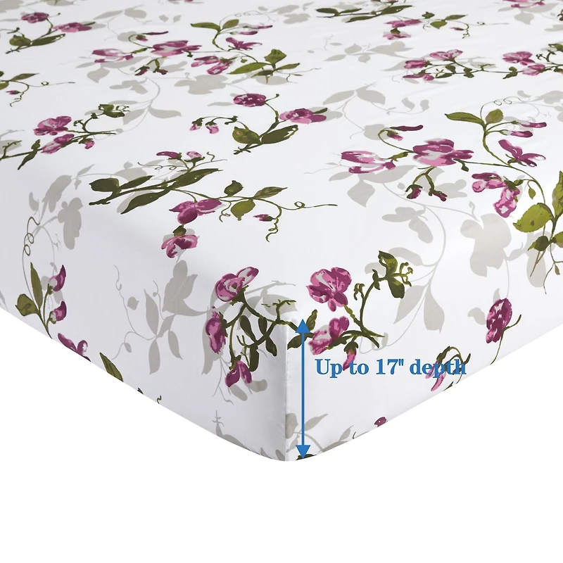 Literie Marina Décoration ultra douce et soyeuse, imprimée, en rayonne de bambou, toutes saisons, 6 pièces, avec taies d'oreiller, motif floral rose pâle