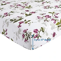 Literie Marina Décoration ultra douce et soyeuse, imprimée, en rayonne de bambou, toutes saisons, 6 pièces, avec taies d'oreiller, motif floral rose pâle