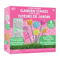 Anker Play! Create and Paint Garden Stakes - 6 Plaster Flower Stakes for Kids