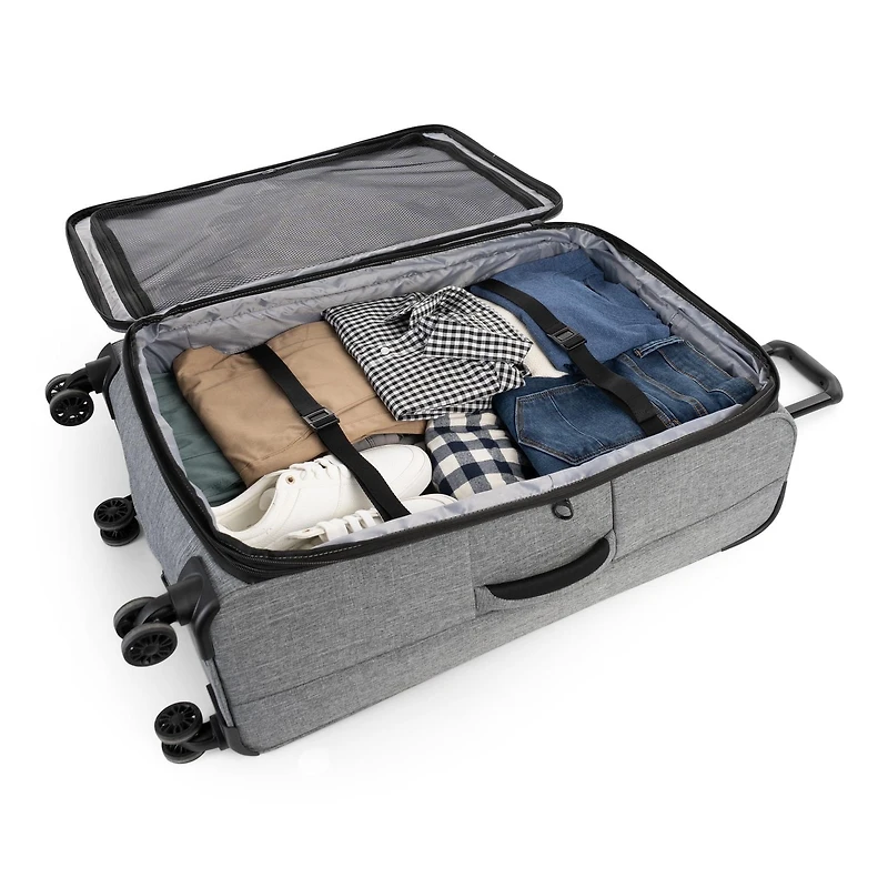 Swiss Mobility -YYZ Collection - SOFTSIDE LUGGAGE WITH DOUBLE 360-DEGREE SPINNER WHEELS - CHARCOAL