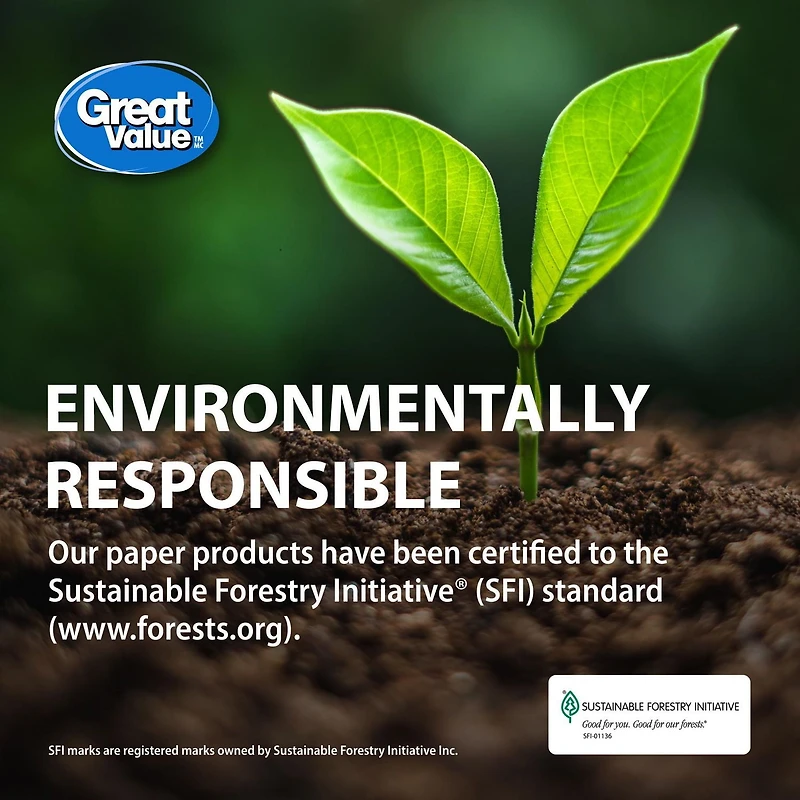 Mouchoirs Great Value, 1 Boîte Cubique, 75 Mouchoirs par Boîte 3 épaisseurs, 75 mouch.