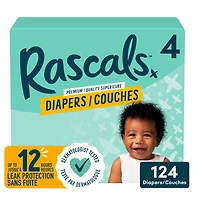 Couches Rascals Premium, Taille 4, 124 unités