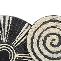 hometrends Spinoza Plaque with Hooks Set, Black/Natural