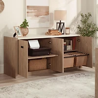 Sauder Dixon City Credenza, Brushed Oak, 432894