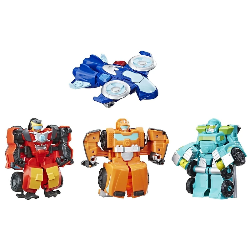 Playskool Heroes Transformers Rescue Bots Academy Academy Rescue Team Pack, 4 Collectible 4.5-inch Converting Action Figures, Toys for Kids Ages 3 and Up