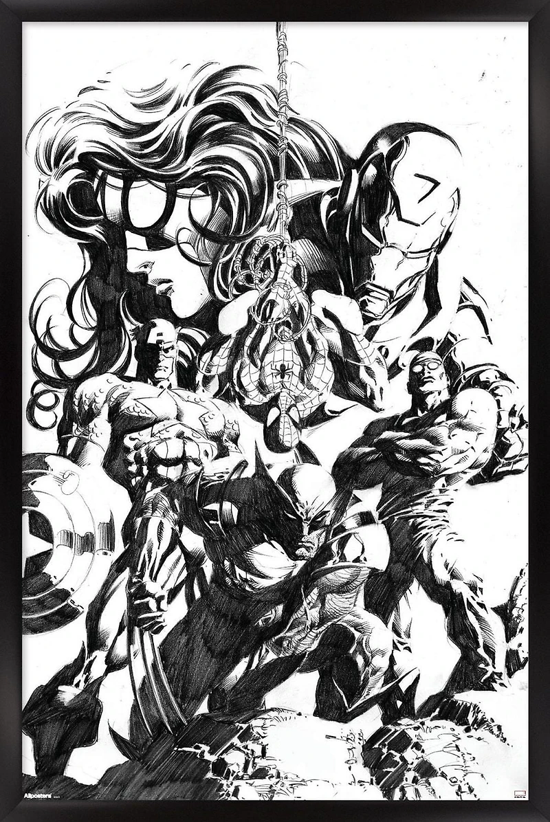 Marvel Sketch - Group Wall Poster