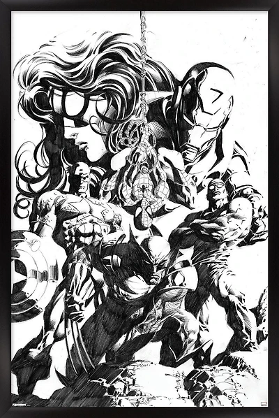 Marvel Sketch - Group Wall Poster