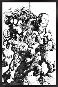Marvel Sketch - Group Wall Poster