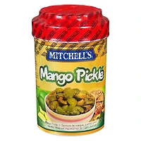 MITCHELL'S MANGUE PICKLE GRAND 1KG Un délice venu de l'Est, les cornichons de première qualité de Mitchell possèdent un goût distinctif que vous allez adorer. Un mélange de fruits et légumes exotiques, cuisinés au sel et à l'huile, se savoure avec toutes les cuisines.