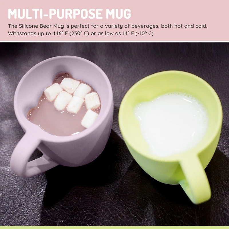 Melii Tasse en silicone en forme d’ours- rose