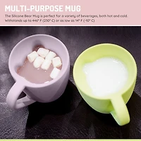 Melii Tasse en silicone en forme d’ours- rose